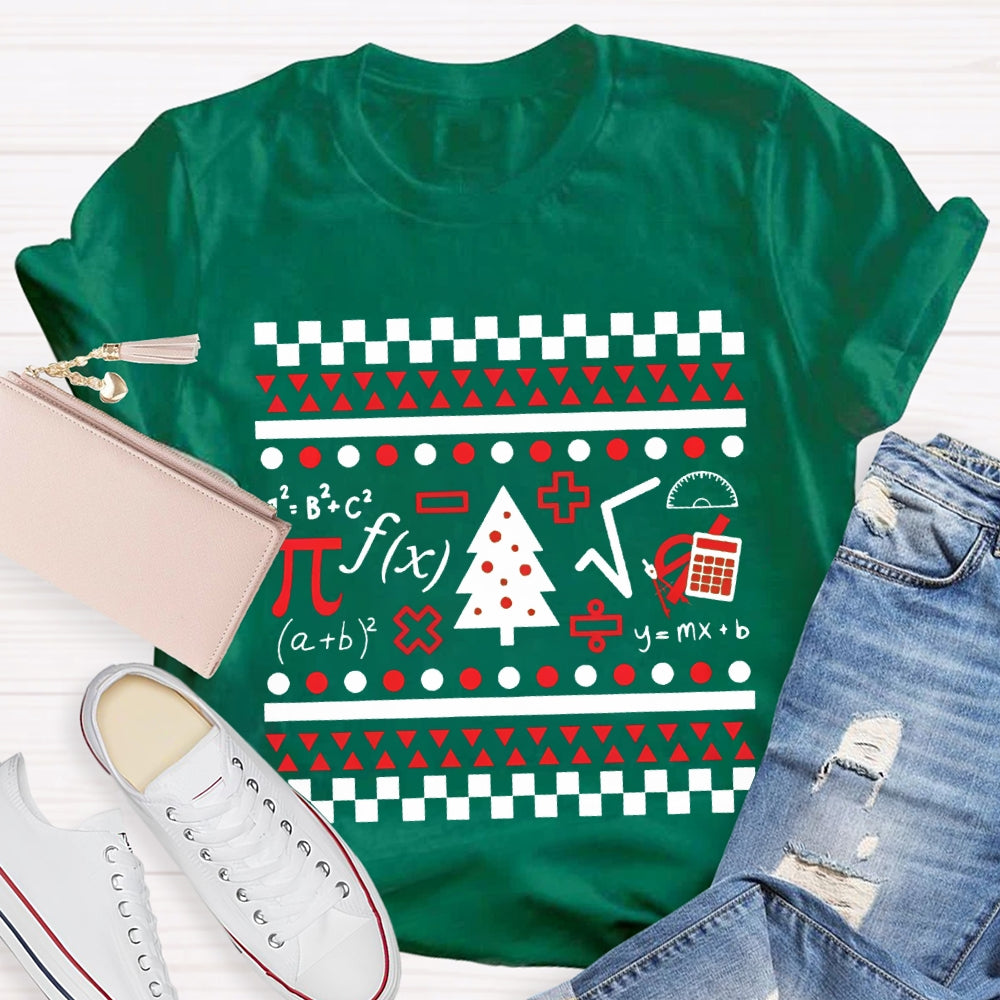 Mathematical Elements And Christmas Tree Christmas T-shirt