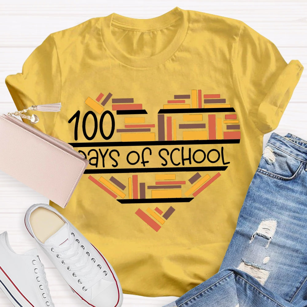 100 Days Of School Fall In Love With Reading T-shirt