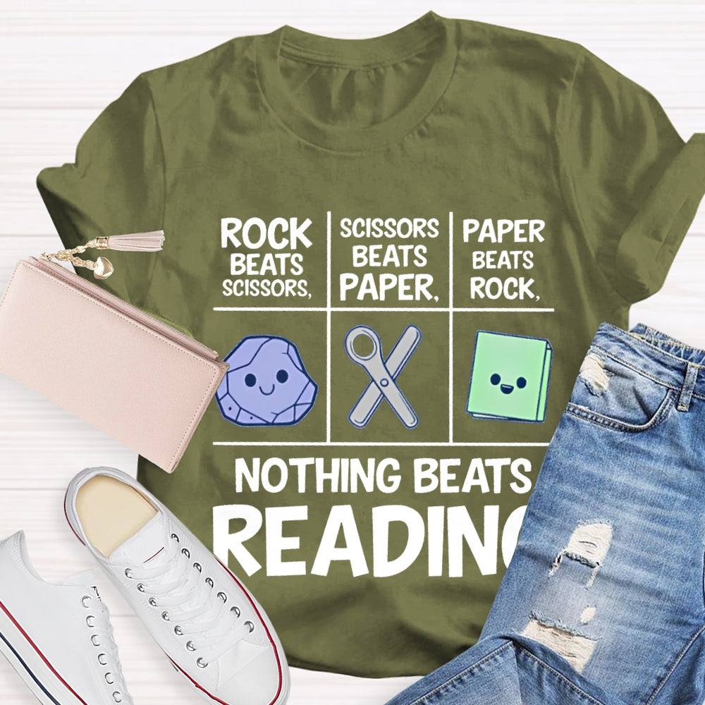 Nothing Beats Reading Rock Paper Scissors T-shirt