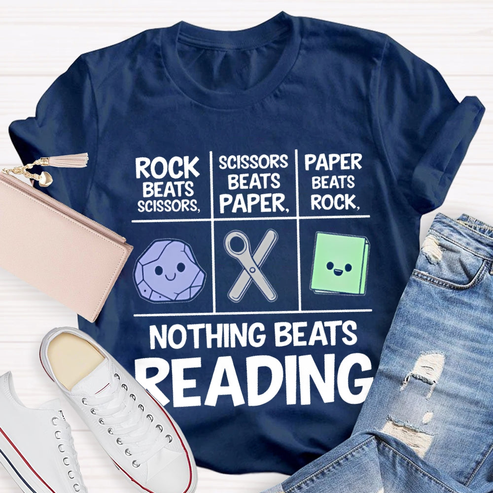 Nothing Beats Reading Rock Paper Scissors T-shirt