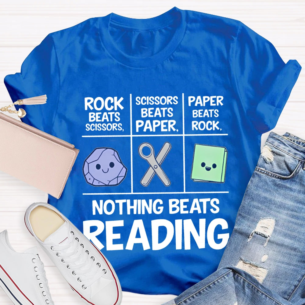 Nothing Beats Reading Rock Paper Scissors T-shirt
