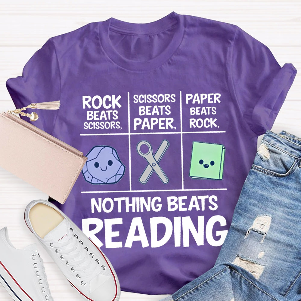 Nothing Beats Reading Rock Paper Scissors T-shirt