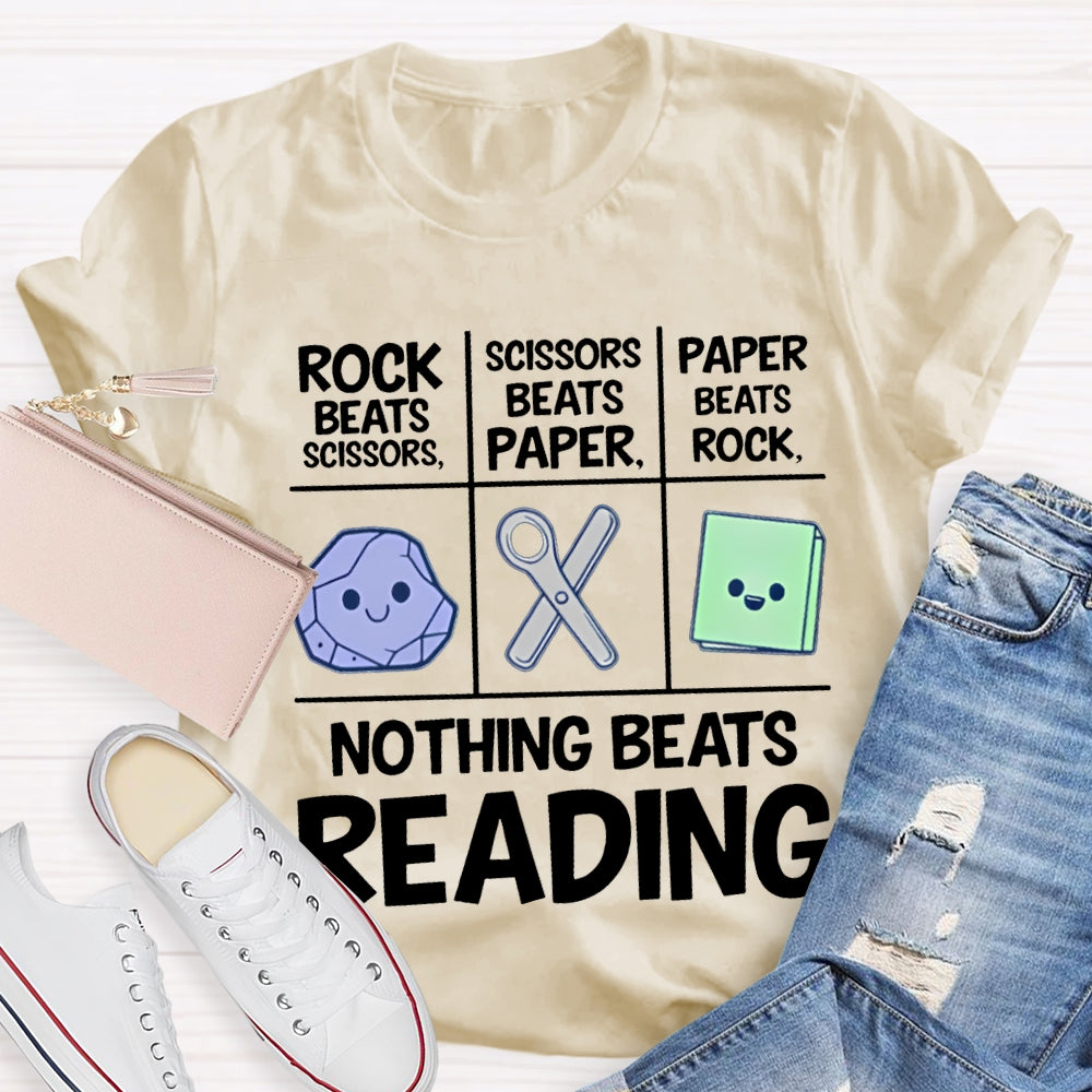 Nothing Beats Reading Rock Paper Scissors T-shirt
