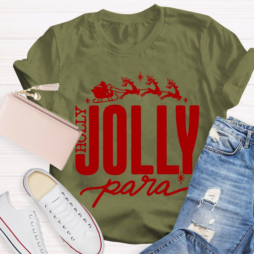 Holly Jolly Para Christmas Reindeer Christmas T-shirt
