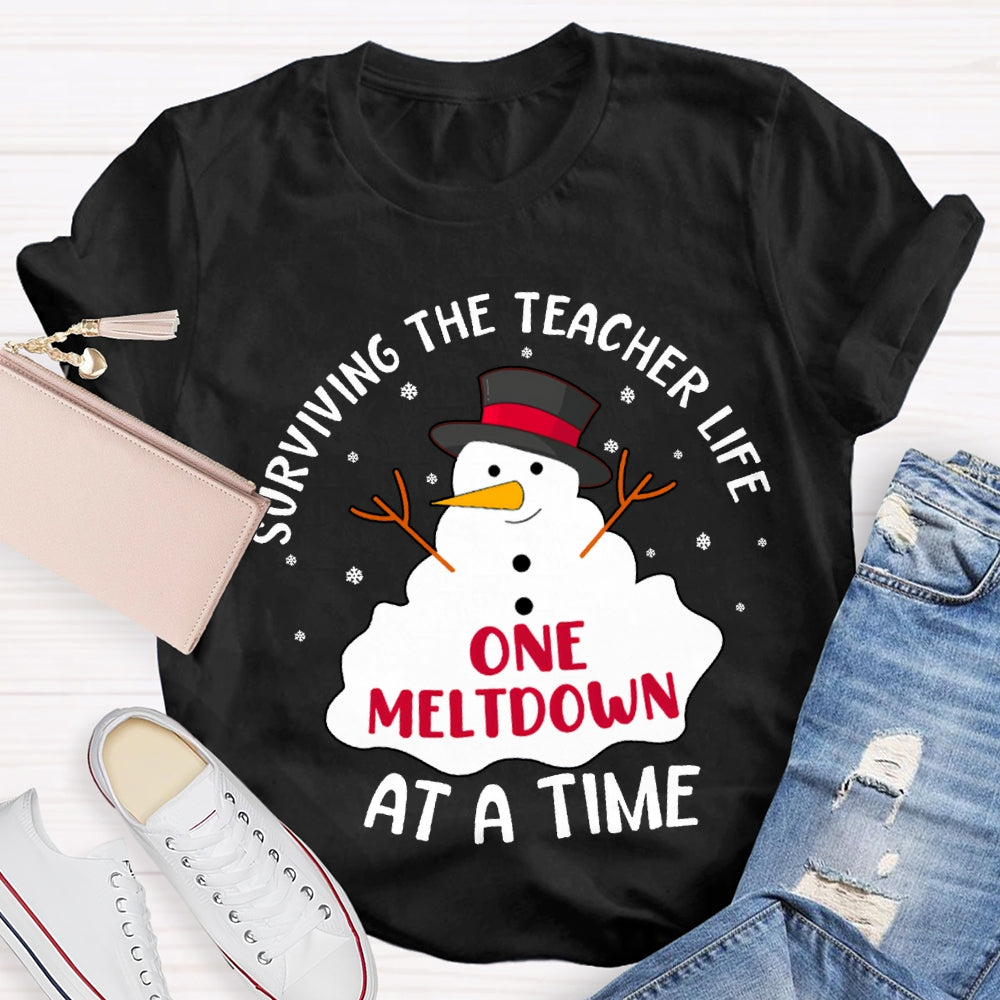 Surviving The Teacher Life One Meltdown At A Time T-shirt