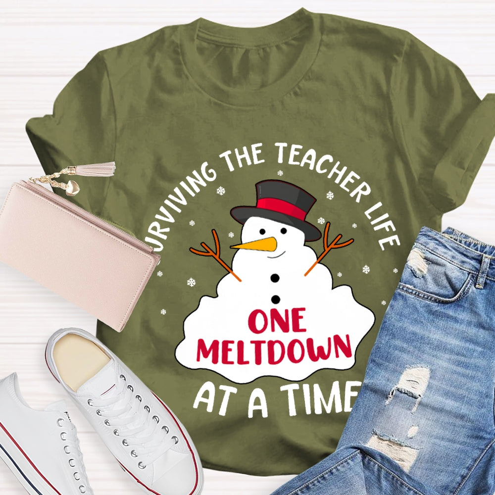 Surviving The Teacher Life One Meltdown At A Time T-shirt