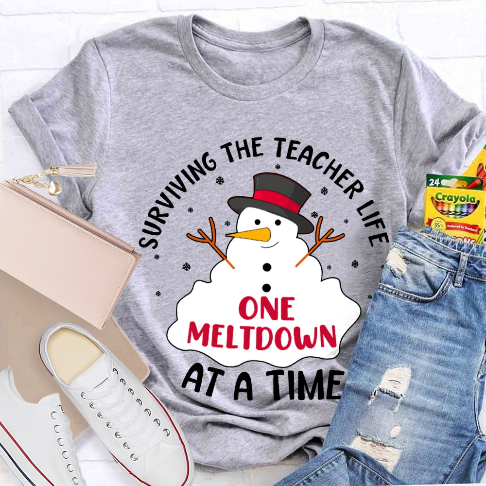 Surviving The Teacher Life One Meltdown At A Time T-shirt
