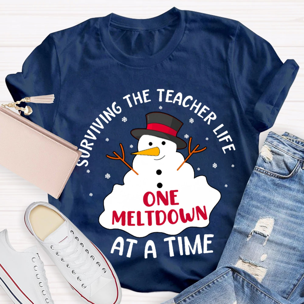 Surviving The Teacher Life One Meltdown At A Time T-shirt