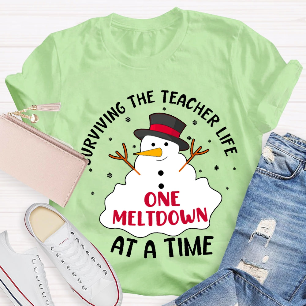 Surviving The Teacher Life One Meltdown At A Time T-shirt