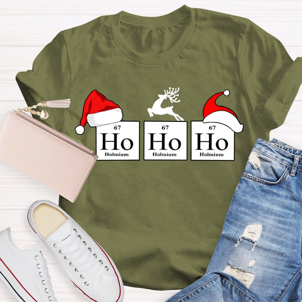 Ho Ho Ho Science Teacher Christmas Hat Christmas T-shirt