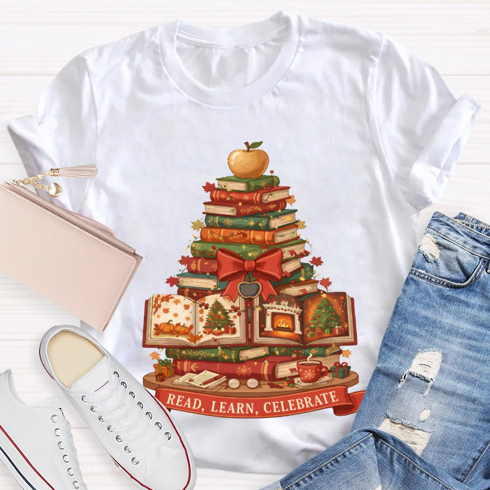 Read More Books Christmas Tree Books T-shirt