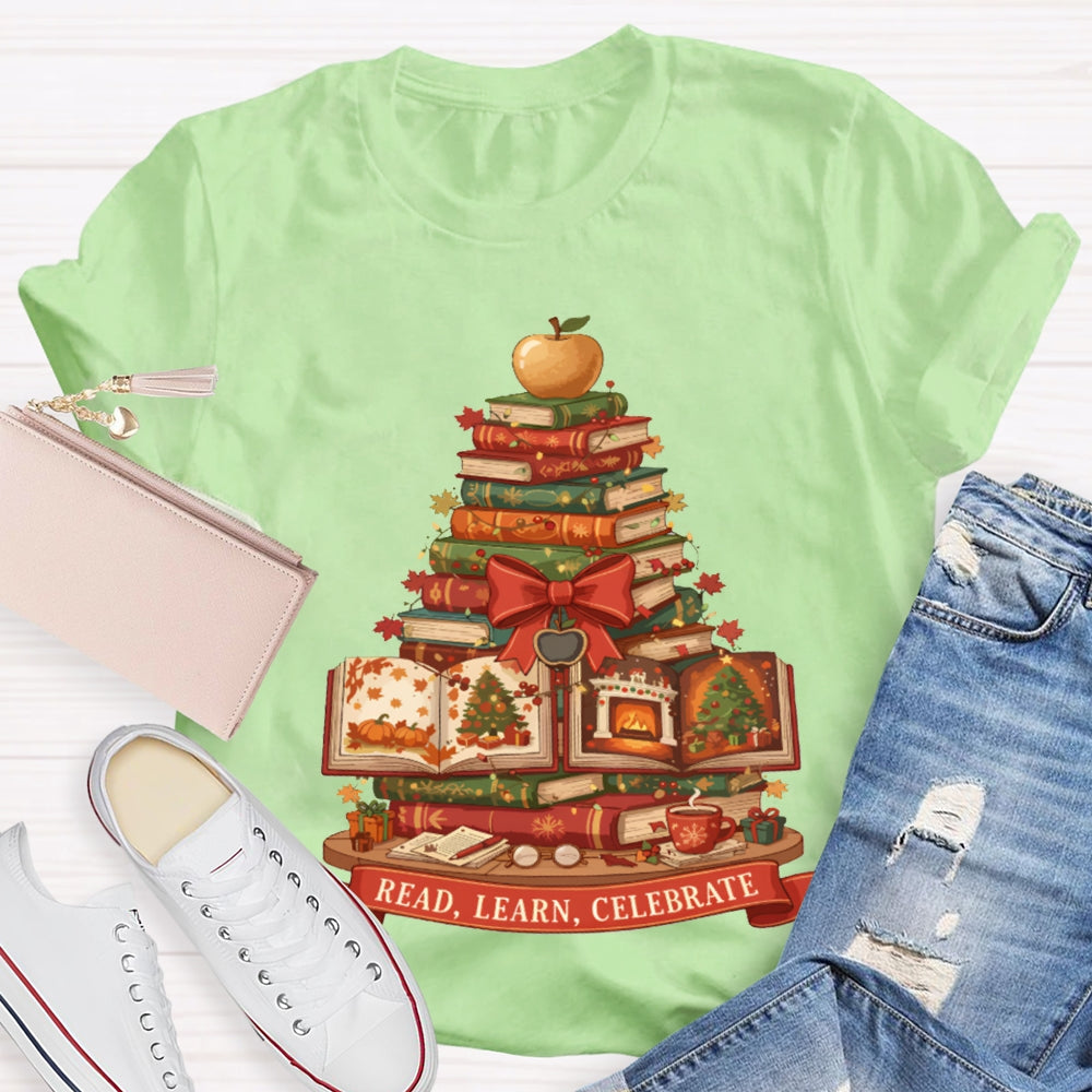 Read More Books Christmas Tree Books T-shirt