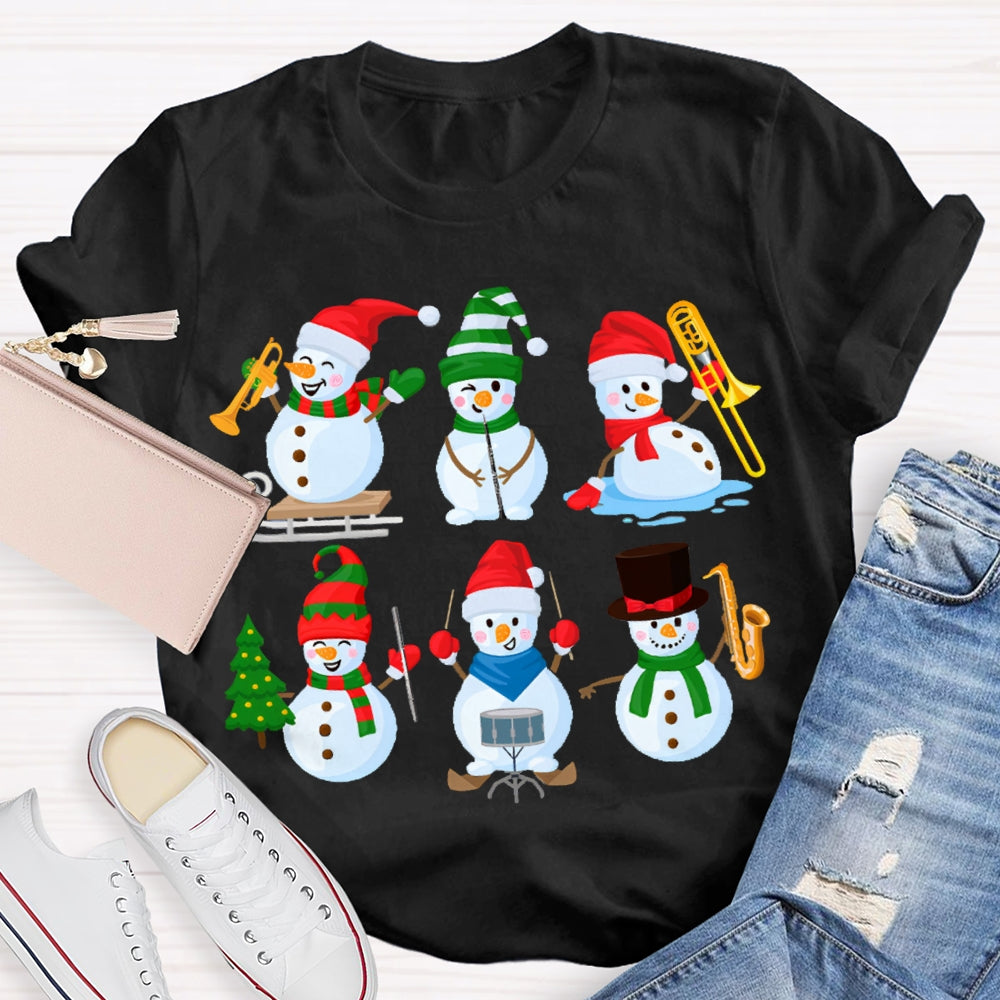 Music Snowman Performer Music Teache Christmas T-shirt