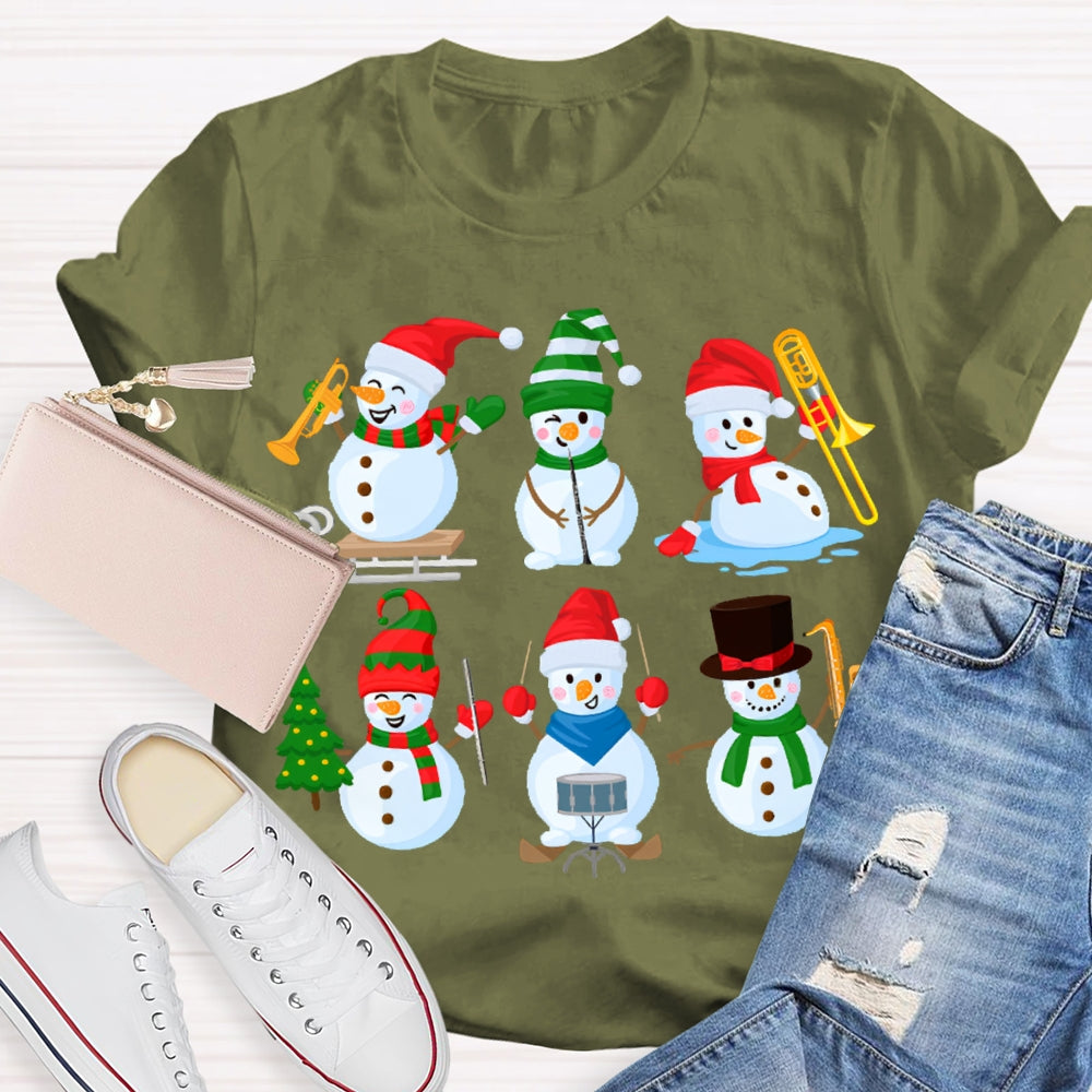 Music Snowman Performer Music Teache Christmas T-shirt
