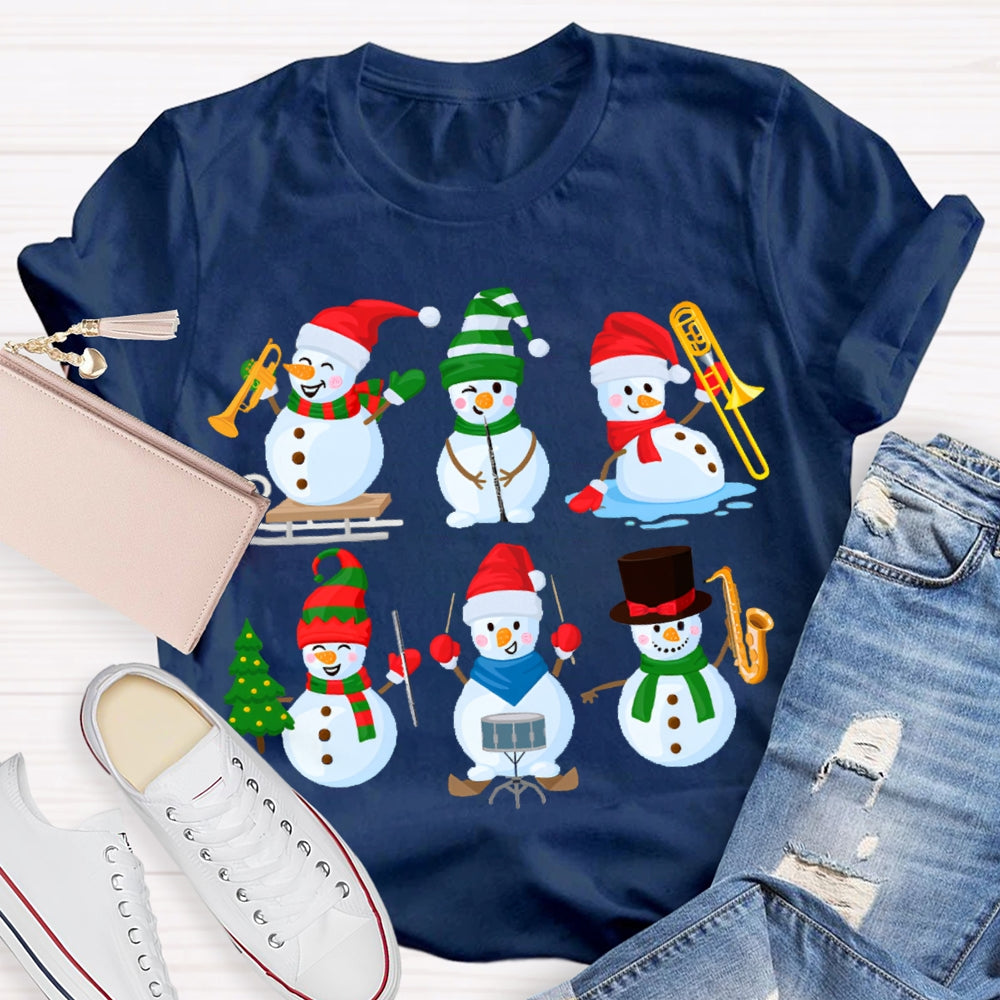 Music Snowman Performer Music Teache Christmas T-shirt