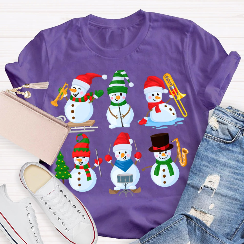 Music Snowman Performer Music Teache Christmas T-shirt