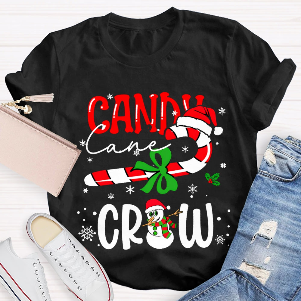 Christmas Candy Cane Crew Snowman Christmas T-shirt