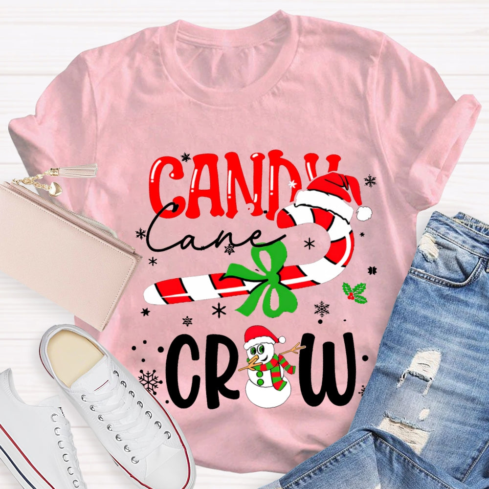 Christmas Candy Cane Crew Snowman Christmas T-shirt
