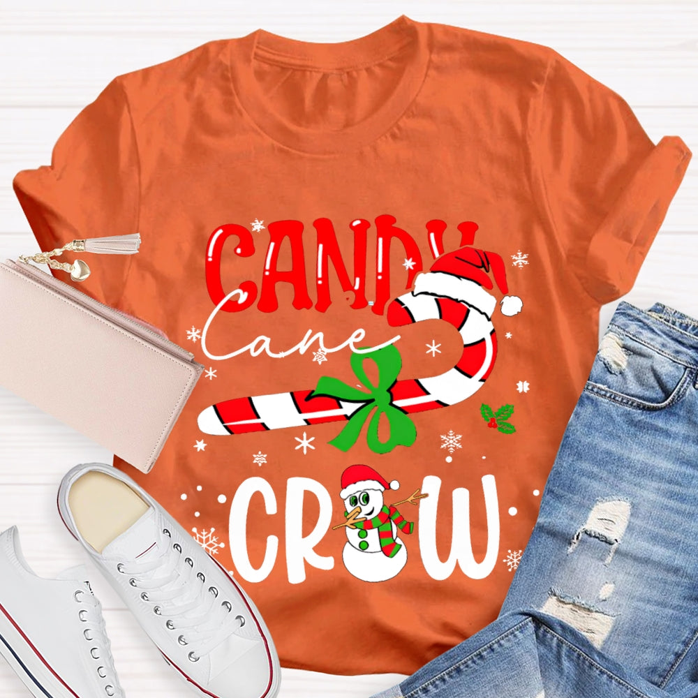 Christmas Candy Cane Crew Snowman Christmas T-shirt