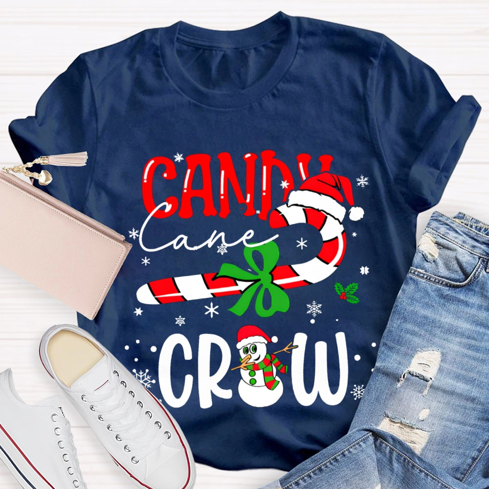 Christmas Candy Cane Crew Snowman Christmas T-shirt