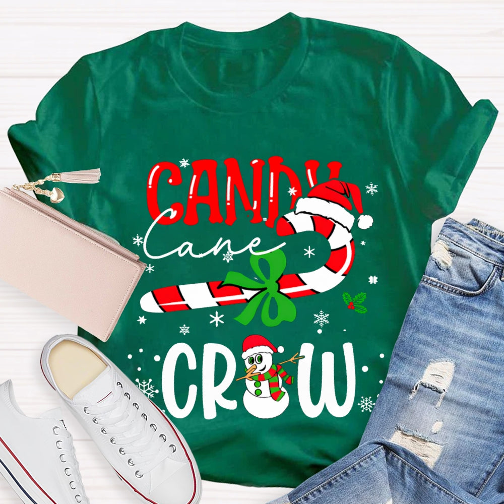 Christmas Candy Cane Crew Snowman Christmas T-shirt
