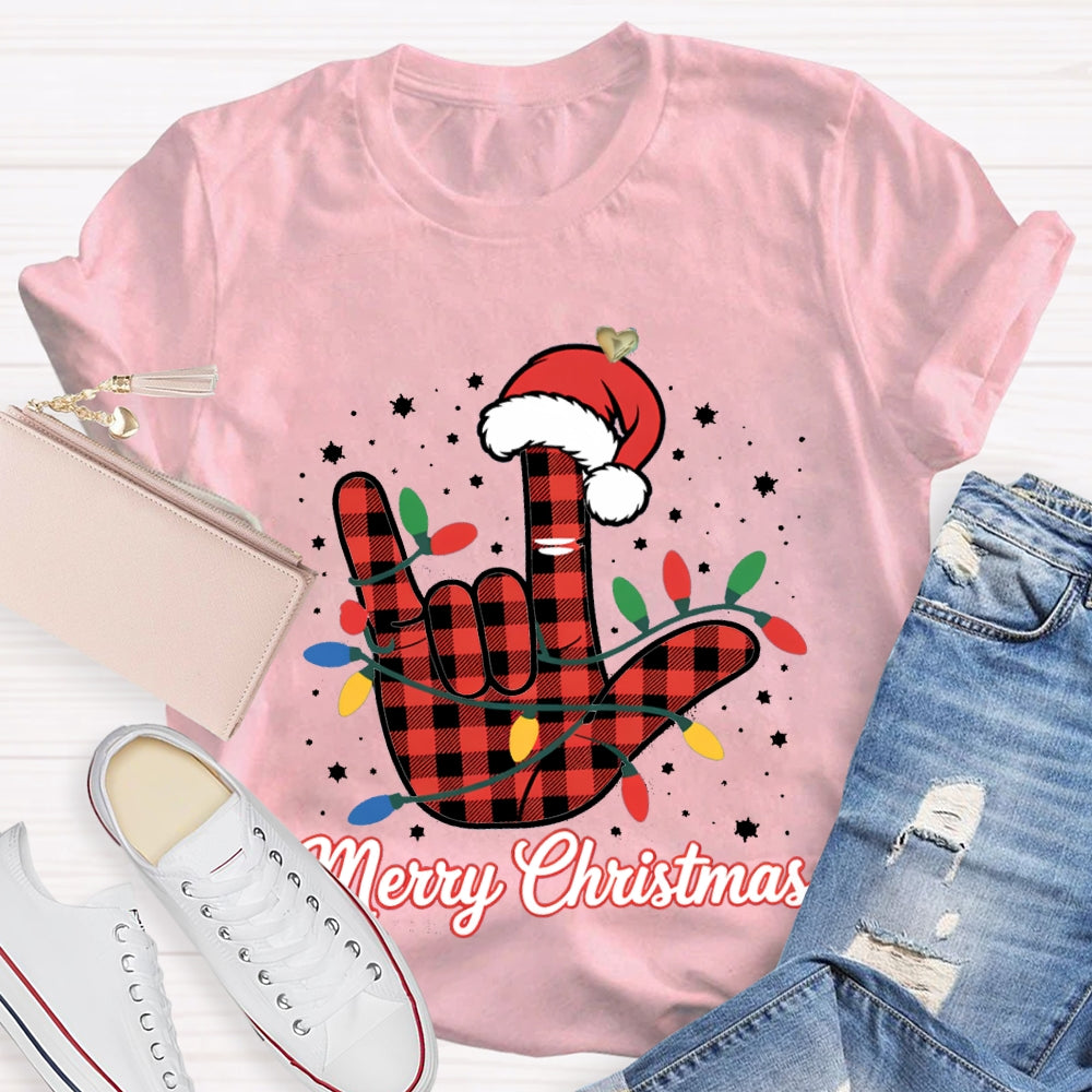 Merry Christmas  Santa Hats And Christmas Lights T-shirt