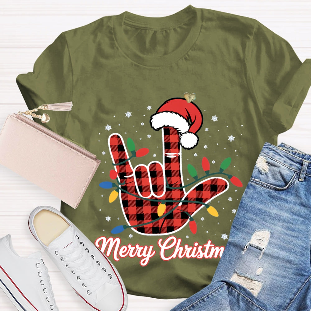 Merry Christmas  Santa Hats And Christmas Lights T-shirt