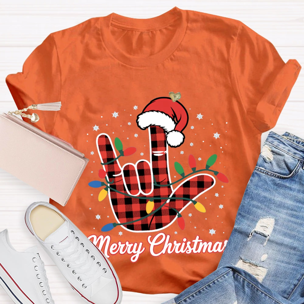 Merry Christmas  Santa Hats And Christmas Lights T-shirt