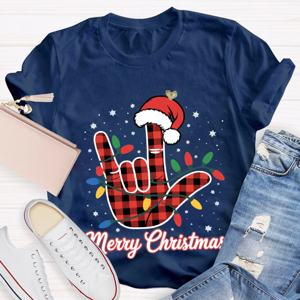 Merry Christmas  Santa Hats And Christmas Lights T-shirt