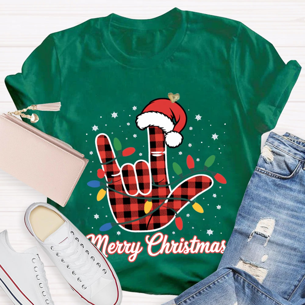 Merry Christmas  Santa Hats And Christmas Lights T-shirt