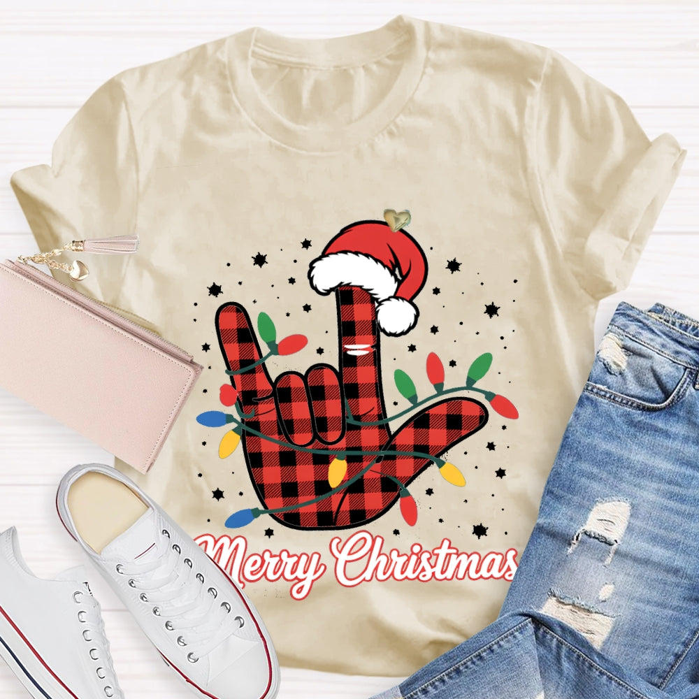 Merry Christmas  Santa Hats And Christmas Lights T-shirt