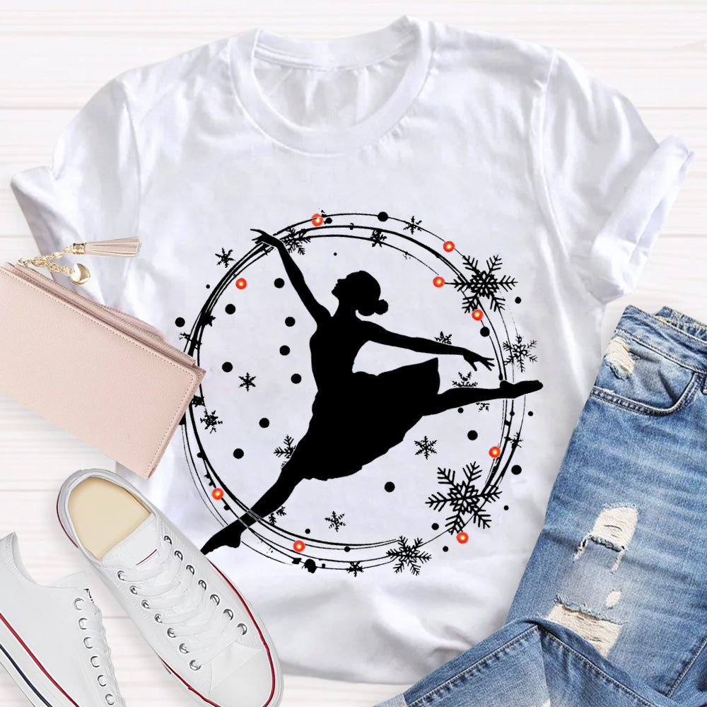 Dancing Gracefully In The Snow Christmas Dance Teacher T-shirt