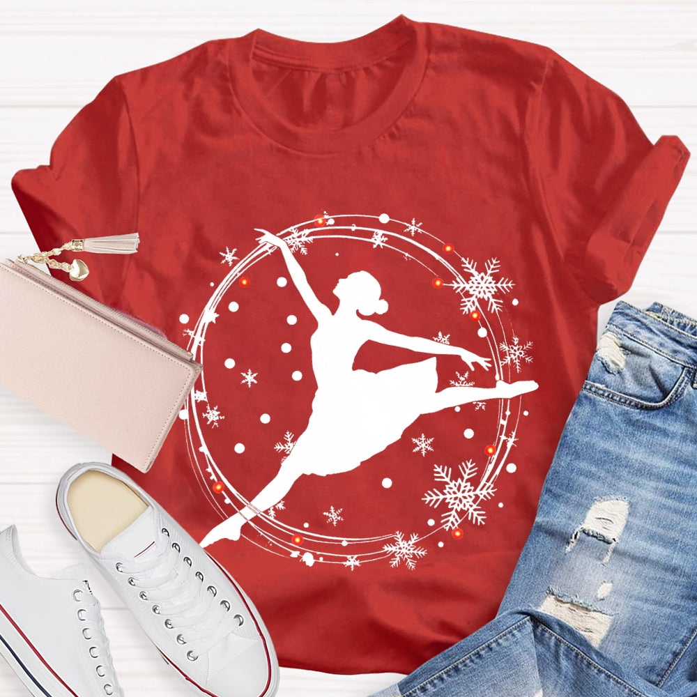 Dancing Gracefully In The Snow Christmas Dance Teacher T-shirt