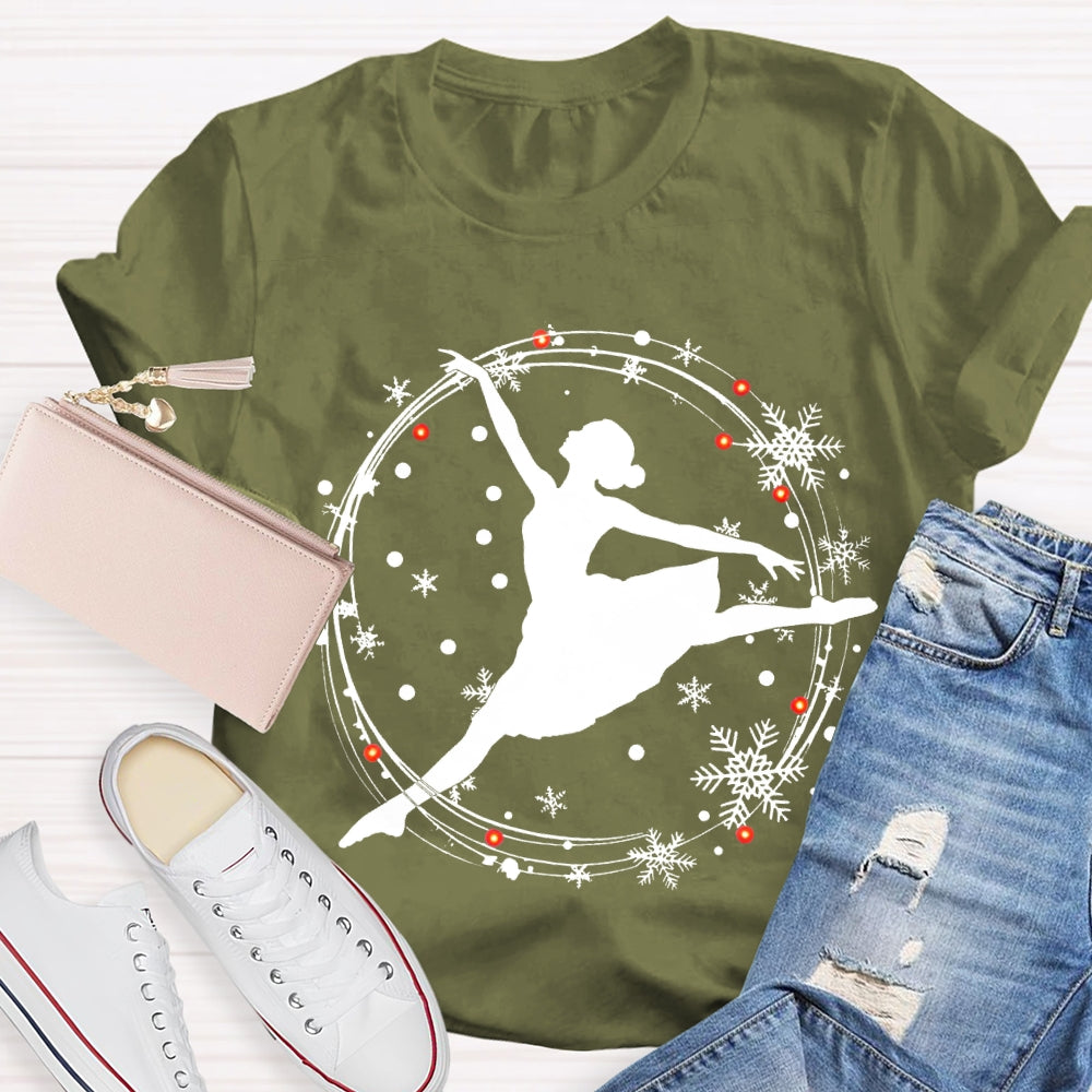 Dancing Gracefully In The Snow Christmas Dance Teacher T-shirt