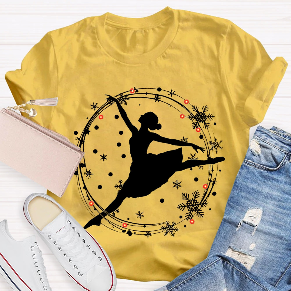 Dancing Gracefully In The Snow Christmas Dance Teacher T-shirt