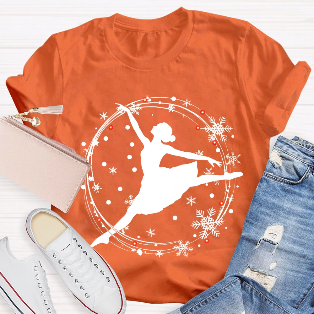 Dancing Gracefully In The Snow Christmas Dance Teacher T-shirt