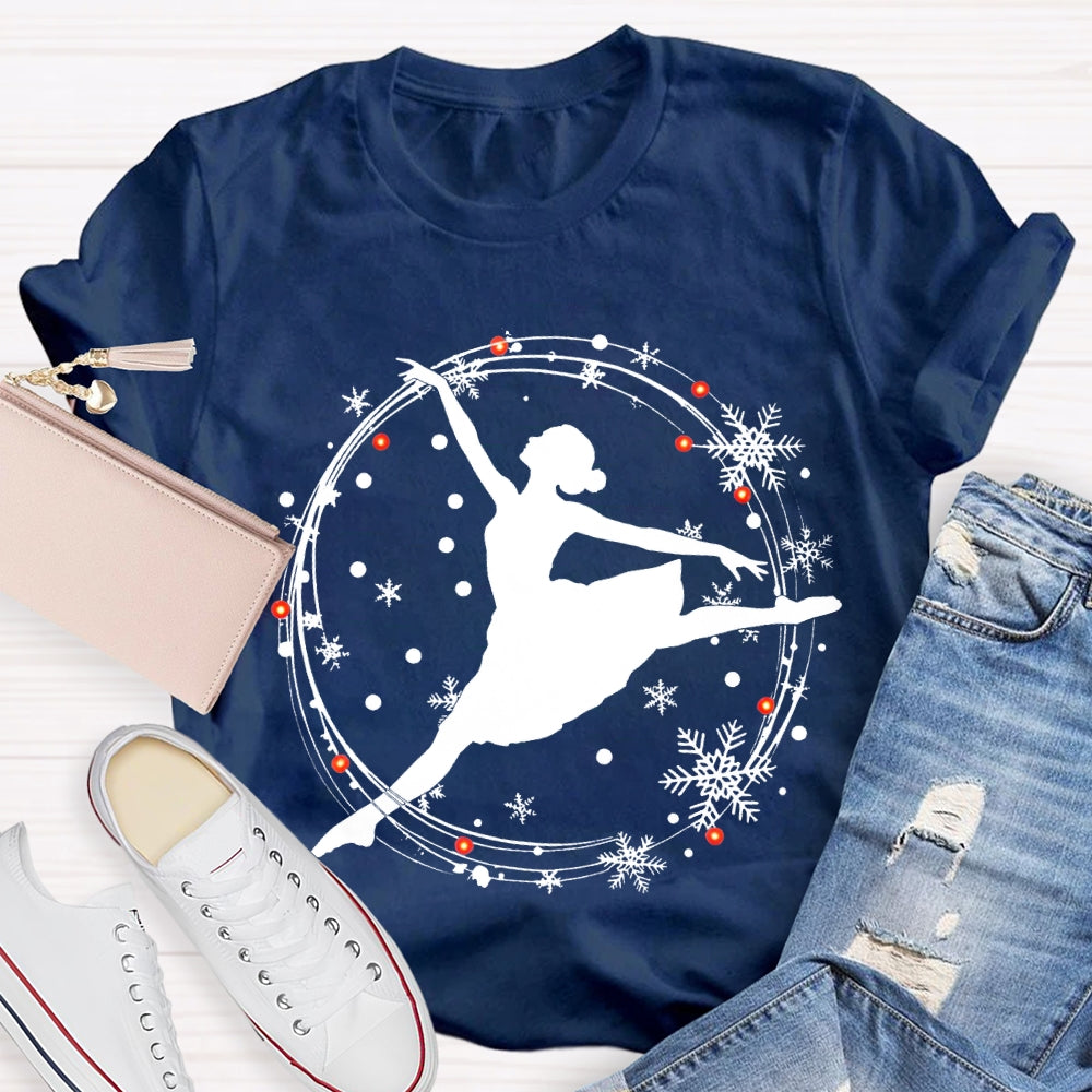 Dancing Gracefully In The Snow Christmas Dance Teacher T-shirt