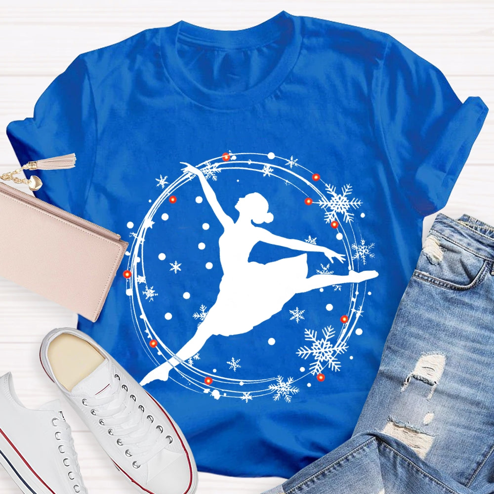 Dancing Gracefully In The Snow Christmas Dance Teacher T-shirt