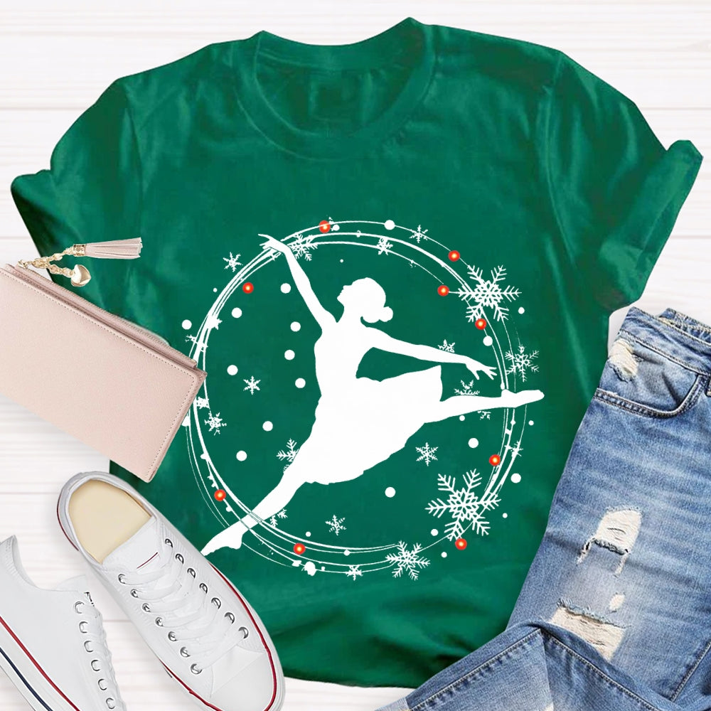 Dancing Gracefully In The Snow Christmas Dance Teacher T-shirt