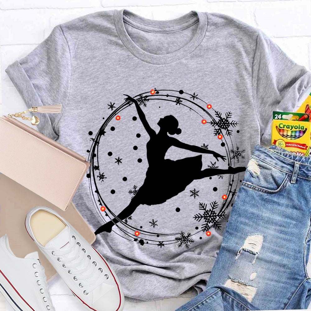 Dancing Gracefully In The Snow Christmas Dance Teacher T-shirt