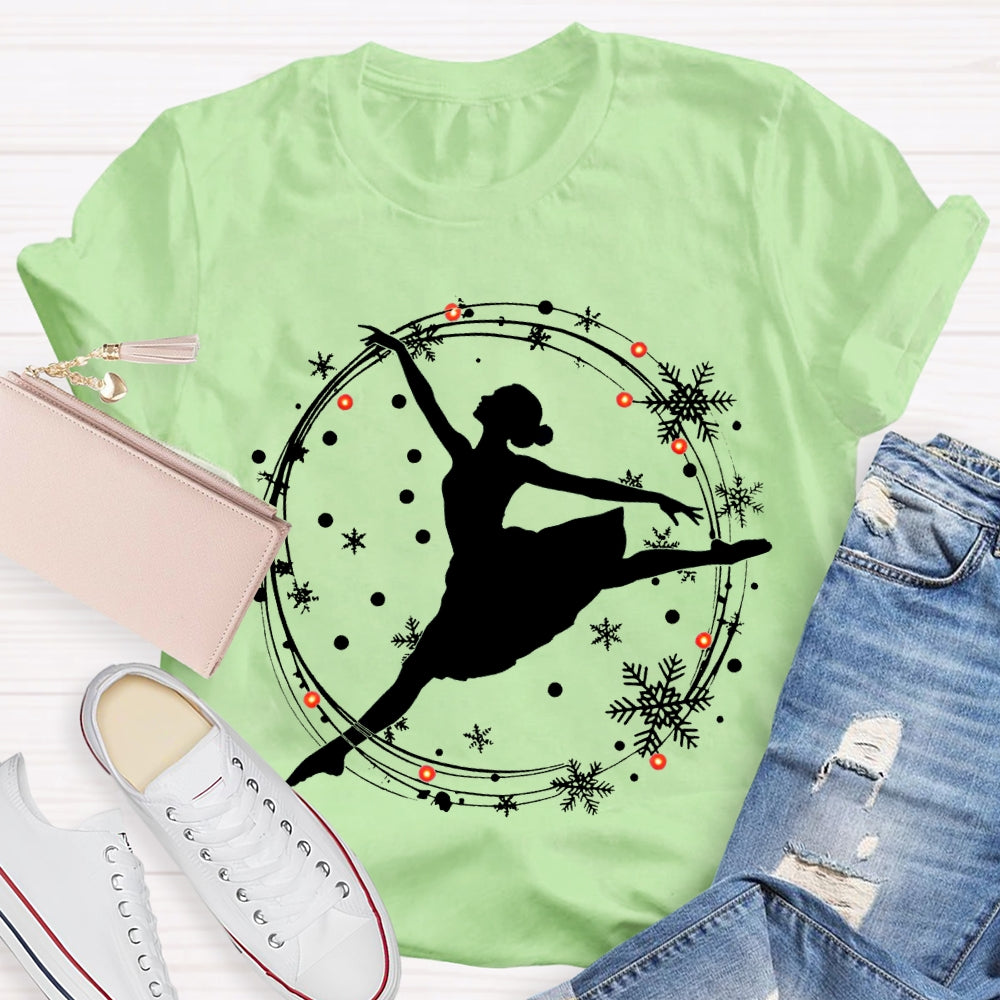 Dancing Gracefully In The Snow Christmas Dance Teacher T-shirt