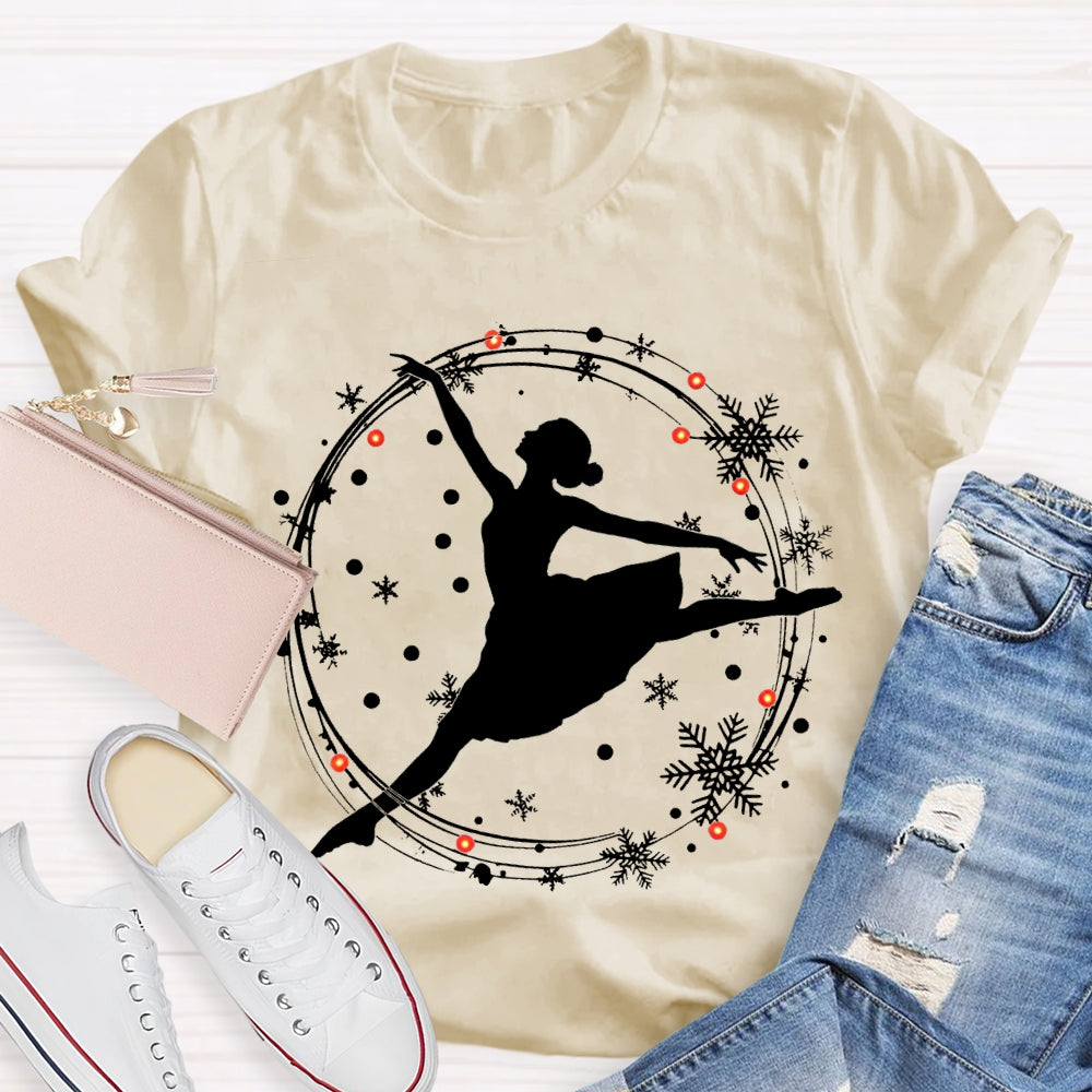 Dancing Gracefully In The Snow Christmas Dance Teacher T-shirt