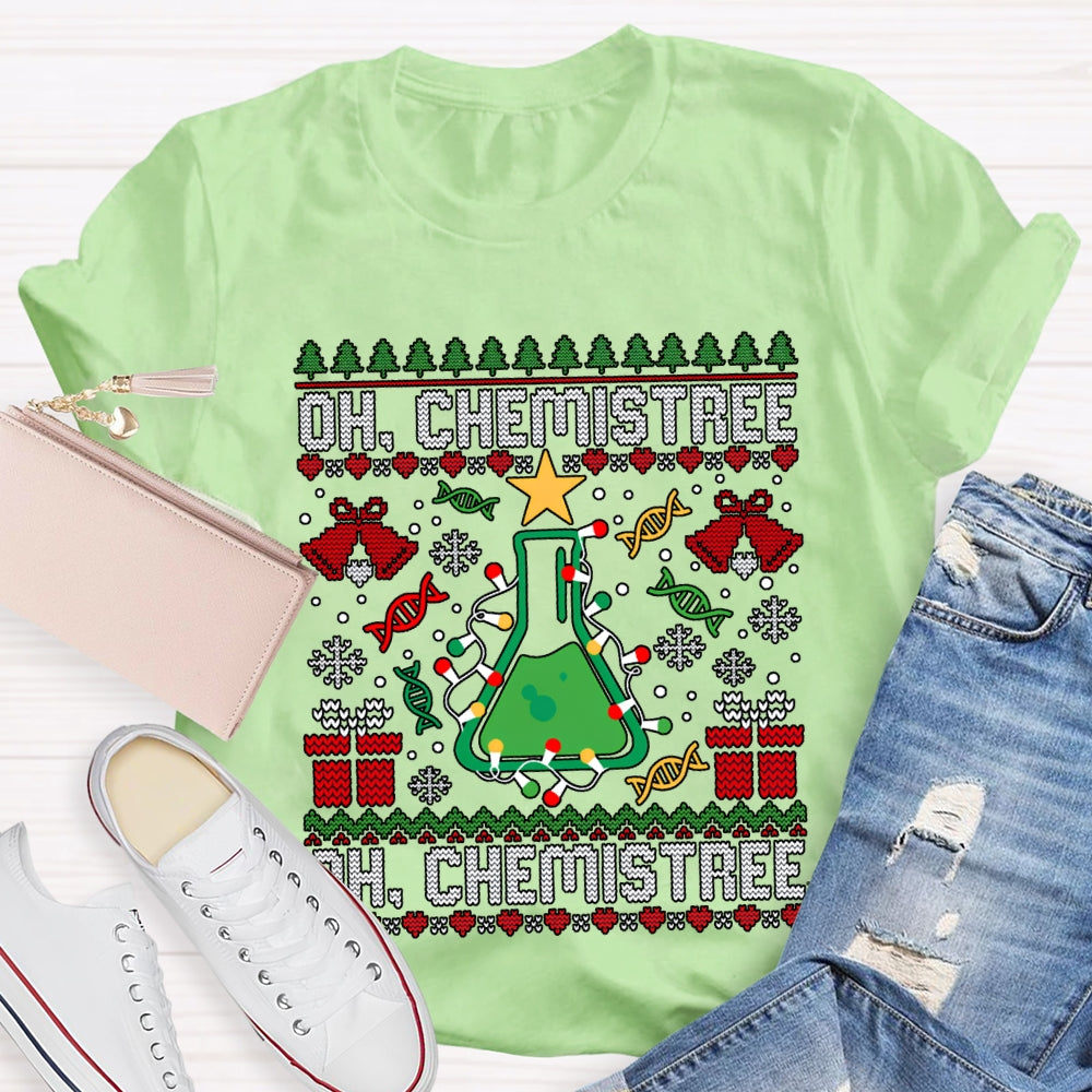 Oh Chemistree Chemical Test Bottles And Christmas Lights T-shirt