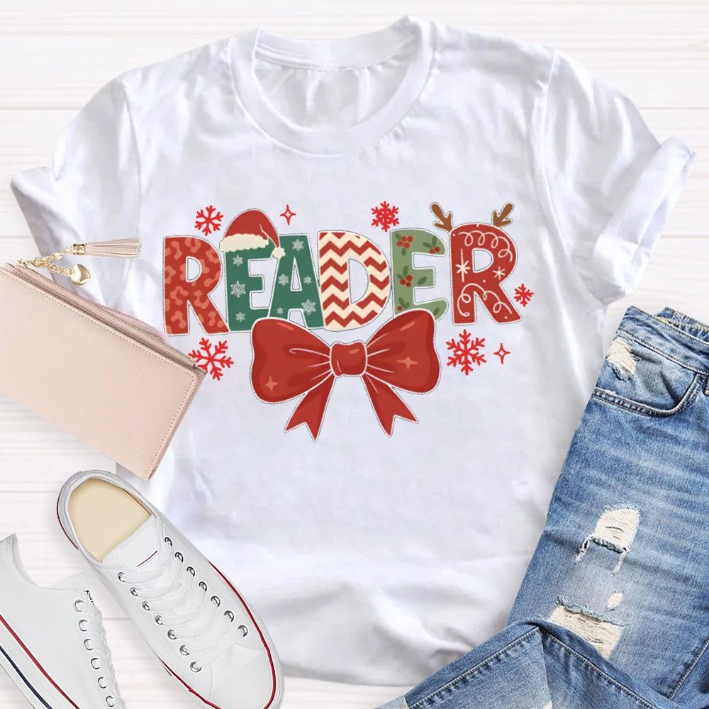 Reader Bows And Christmas Vibes T-shirt