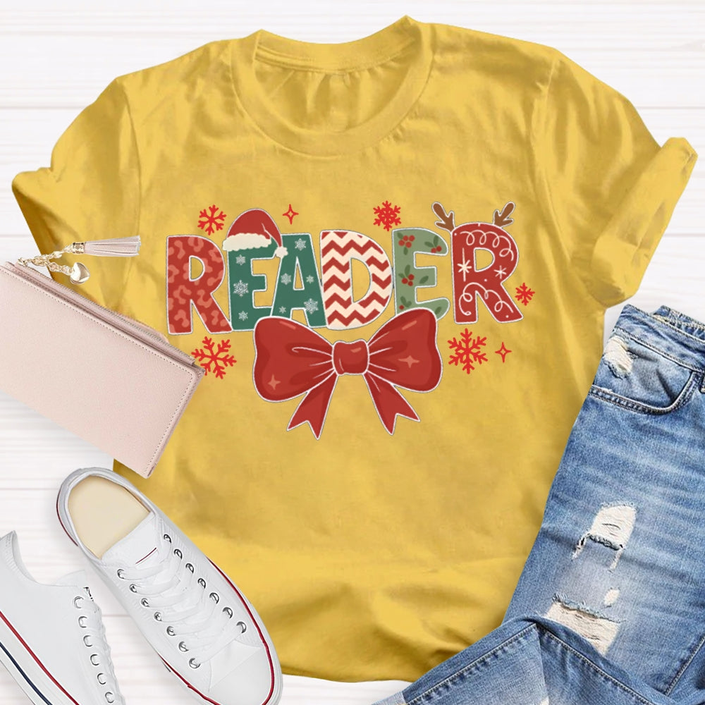 Reader Bows And Christmas Vibes T-shirt