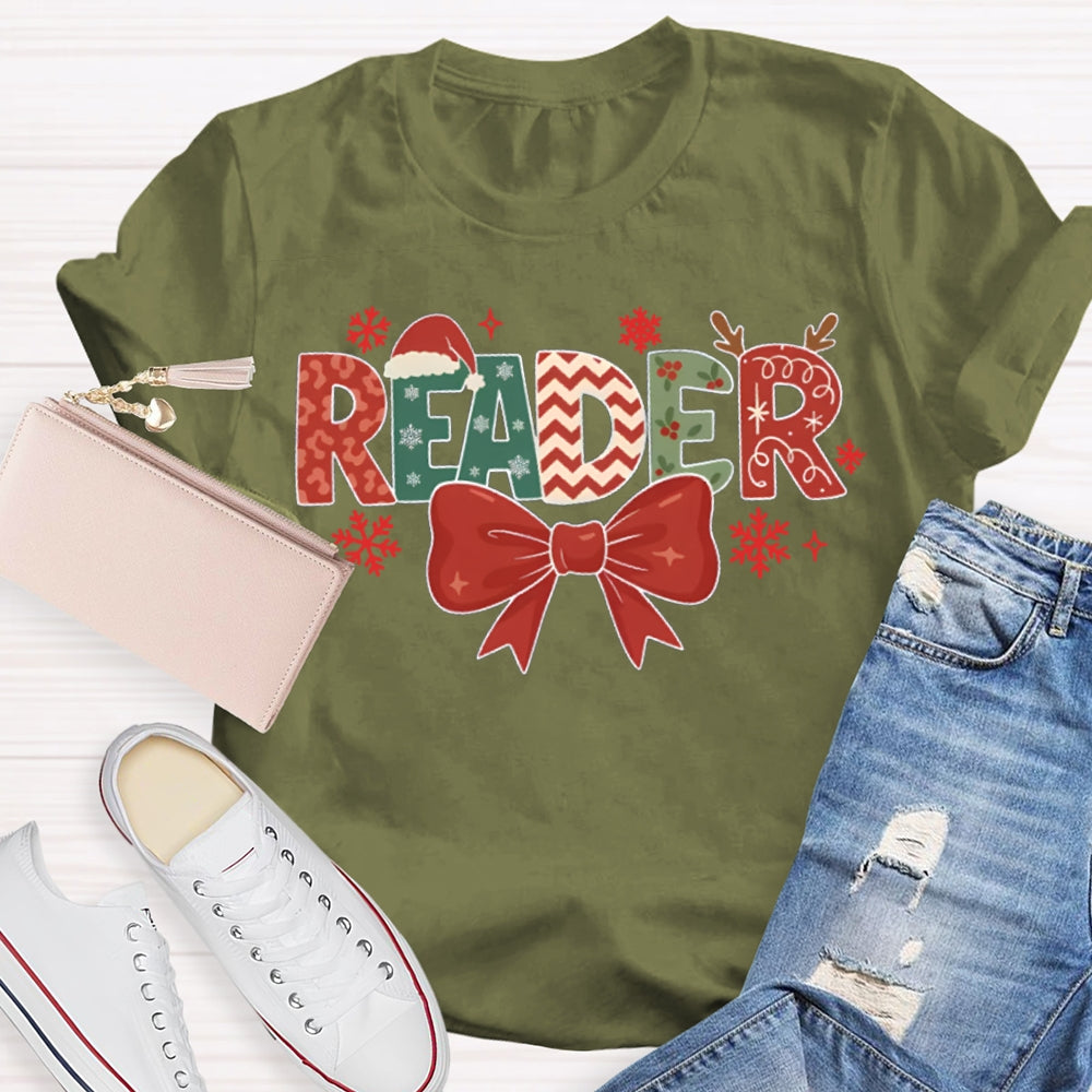 Reader Bows And Christmas Vibes T-shirt