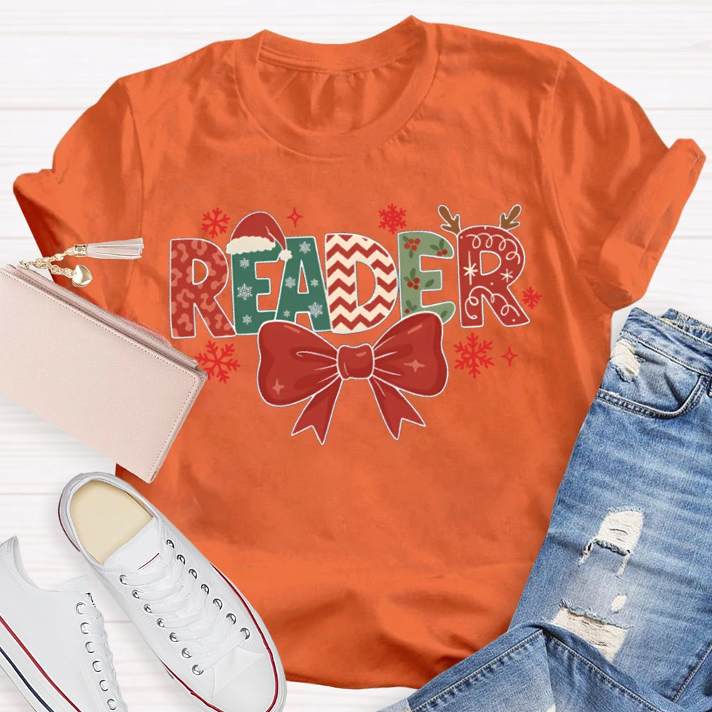 Reader Bows And Christmas Vibes T-shirt
