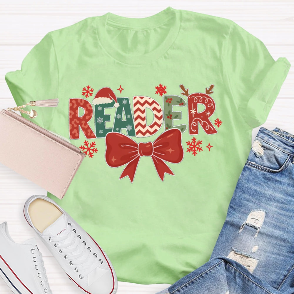 Reader Bows And Christmas Vibes T-shirt