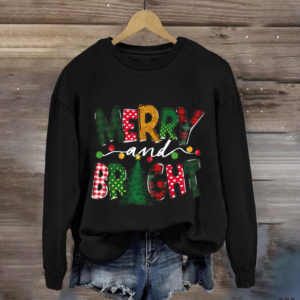Merry And Bright Christmas Tree Sweatshirt