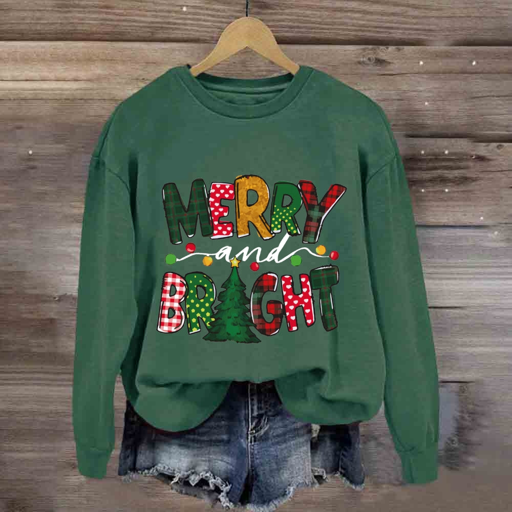 Merry And Bright Christmas Tree Sweatshirt